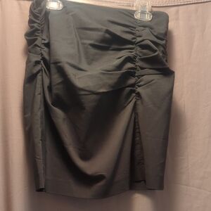 Zara Green Ruched Pencil Skirt Mini Cocktail